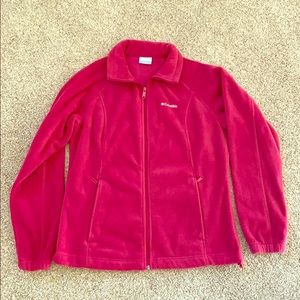 Columbia Large Pink Fleece Zip Up Jacket